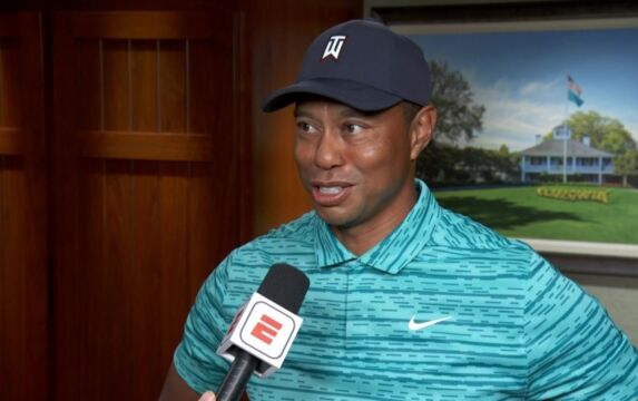Reactie Tiger Woods na 2e ronde op de Masters